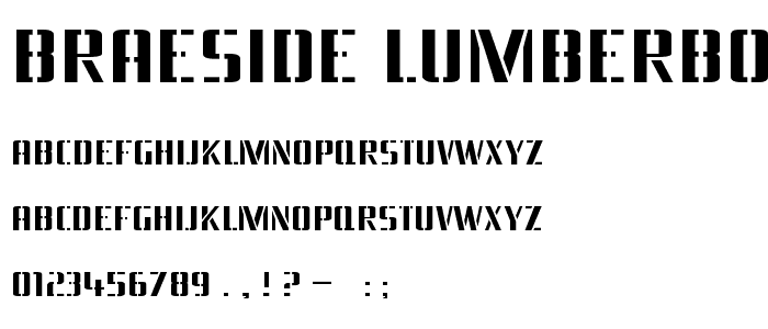 Braeside Lumberboy font